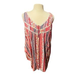 Maurices Red and Blue Floral Top